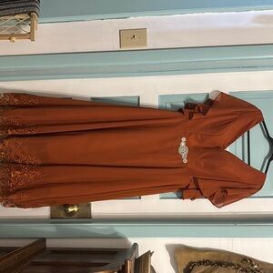 Elegant Rust Orange Women's Dress